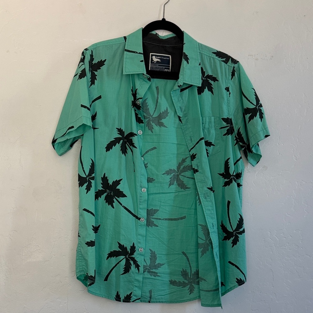 Modern Amusement Green Palm Print Men's Shirt